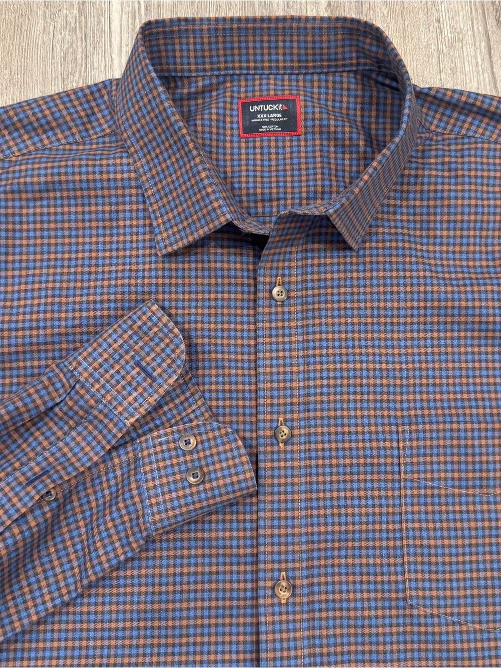 UNTUCKit Knight Men’s 3XL Regular Fit Wrinkle Free Plaid Button Down Shirt